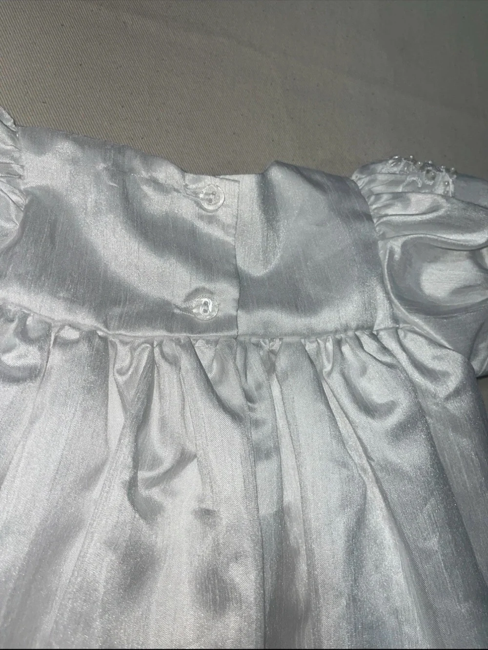 NWT🏷️Lito Children's Wear White Girl👧🏻Christening✝️Beaded Gown👗&Hat Sz L